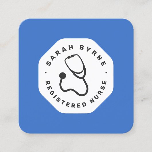医師又はナース聴診器の名刺 スクエア名刺 (正面)