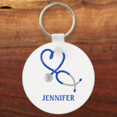 医師及びナース聴診器パーソナライズされた用 キーホルダー (裏面)