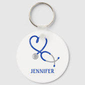 医師及びナース聴診器パーソナライズされた用 キーホルダー (裏面)