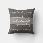 医師名カスタムECG EKG医療ハートギフト クッション (裏面)