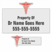 医師名プロパティのCADUCEUS記号 シール (正面)