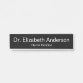 医師名専門白黒メディカルオフィス サインプレート (正面)