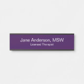 医師名専門紫色ホワイトメディカルオフィス サインプレート (正面)