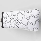 医師名聴診器パターン  ゴルフヘッドカバー (正面)