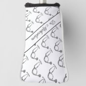 医師名聴診器パターン  ゴルフヘッドカバー (回転90)