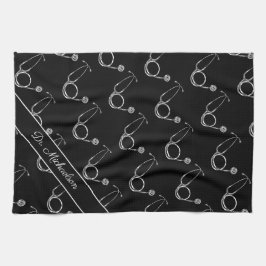 医師名（聴診器型医師） キッチンタオル