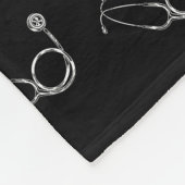 医師名（聴診器型医師） フリースブランケット (角)