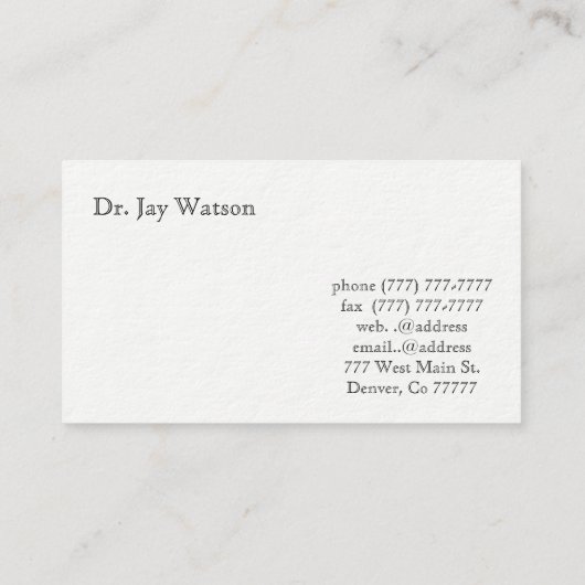 医師向け名刺 名刺 (裏面)