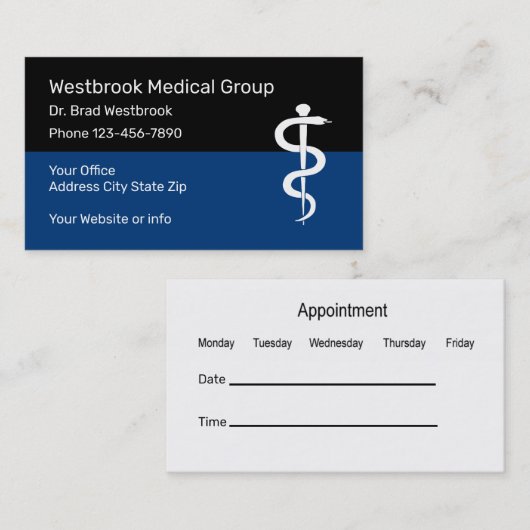 医師室アポイントメント名刺 名刺 (正面/裏面)