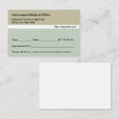 医師室患者アポイントメント 予約カード (正面/裏面)