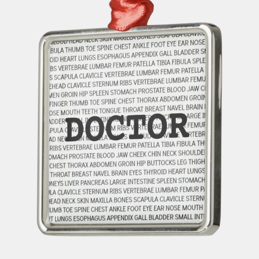 医師専門用語クリスマス メタルオーナメント (左)