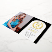 医師歯科医学写真卒業金ゴールド 箔招待状 (回転した状態)