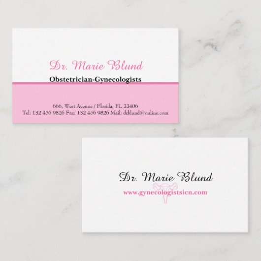医師産婦人科医の名刺 名刺 (正面/裏面)