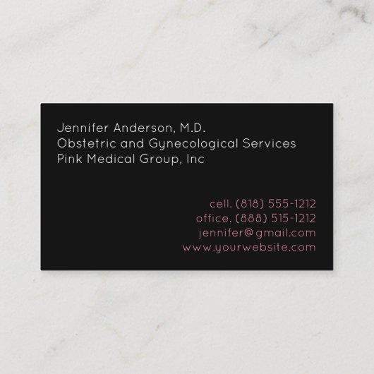 医師産婦人科医 名刺 (裏面)