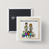 医師用の子供と国立小児科の日ボタン 缶バッジ (正面&裏面)