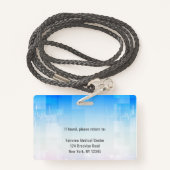 医師病院医療従業員写真ID バッジ (裏面ランヤード)