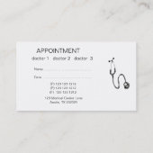 医師白黒医用スケッチ聴診器 予約カード (裏面)