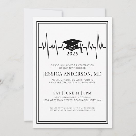 医師看護医学校卒業会 招待状 (正面)