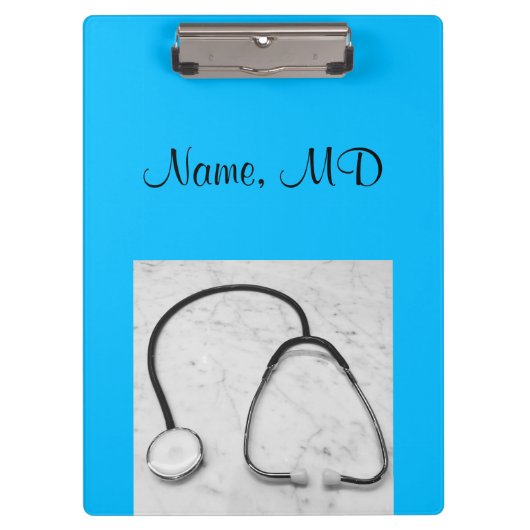 医師聴診器ターコイズ クリップボード (正面)