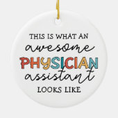 医師補おもしろい助素晴らしPAギフト セラミックオーナメント (裏面)