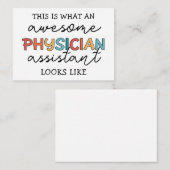 医師補おもしろい助素晴らしPA ノートカード (正面/裏面)