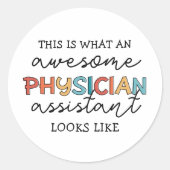 医師補おもしろい助素晴らしPA ラウンドシール (正面)