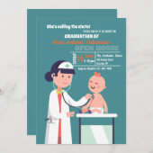 医師試験ベビー卒業招待状 招待状 (正面/裏面)