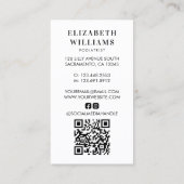 医師足保健師QRコードモダン 名刺 (裏面)