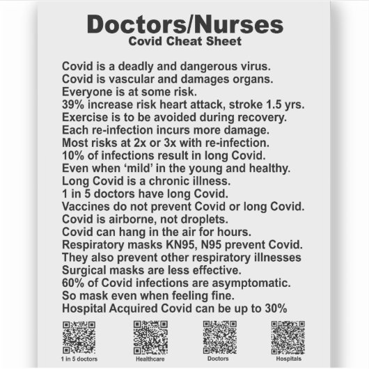 医師/ナースチートシートビニールのシール シール (正面)