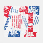 医師、ナース、初動要員に感謝 フリースブランケット (正面(横))