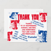 医師、ナース、初動要員に感謝 ポストカード (正面/裏面)