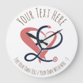 医師，ナース,救急医療隊員，緊急ギフトテンプレート ラージ壁時計 (正面)