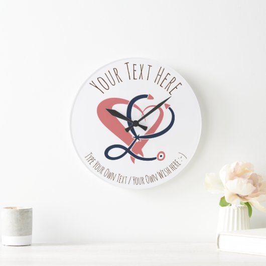 医師，ナース,救急医療隊員，緊急ギフトテンプレート ラージ壁時計 (ホーム)