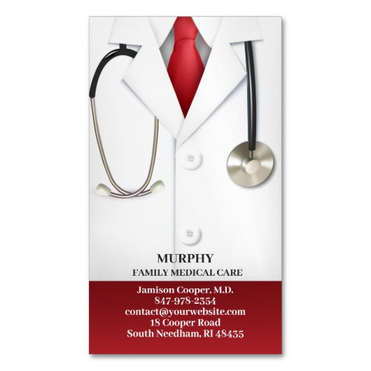 医師 マグネット名刺 (正面縦)