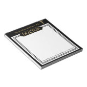 医師 – メモ帳(黒と金ゴールド) ノートパッド (アングル)