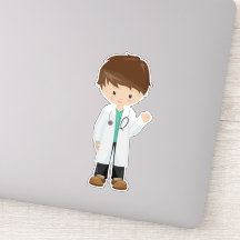 医師，ラボコート，医学，かわいい男の子，茶色の髪
