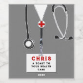 医師 医学部 卒業パーティー ワインボトルラベル ワインラベル (シングルラベル)