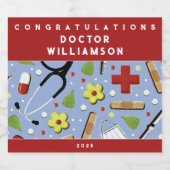 医師 医学部 卒業 スパークリングワインラベル (シングルラベル)