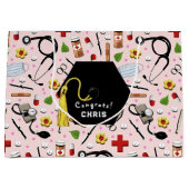 医師 医学部 卒業 ラージペーパーバッグ (正面)