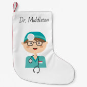 医師 – 医師 – 医療助手 スモールクリスマスストッキング (正面)