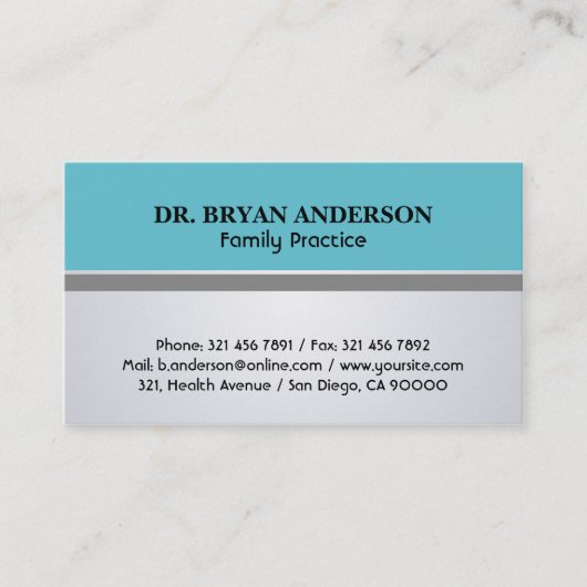 医師 – 名刺 予約カード (正面)