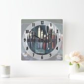 医師-外科楽器南北戦争」 スクエア壁時計 (ホーム)