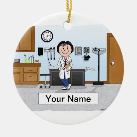 医師 – 女性 セラミックオーナメント (正面)