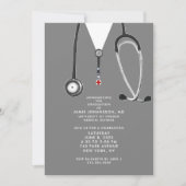 医師 学校 卒業 パーティー 招待状 (正面)