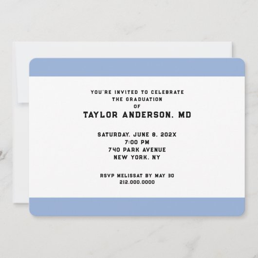 医師 学校 卒業 招待状 (正面)