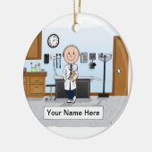 医師、担当ナース、医師補助男性 セラミックオーナメント (左)