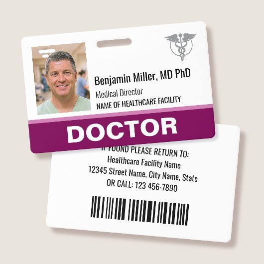 医師 看護師 ID バッジ 写真 ロゴ モダン ベリー