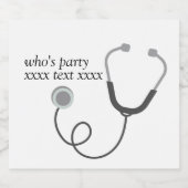 医師，看護，医療，病院 スパークリングワインラベル (シングルラベル)