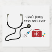 医師，看護，医療，病院 リキュールボトルラベル (シングルラベル)