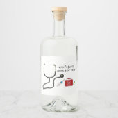 医師，看護，医療，病院 リキュールボトルラベル (正面)